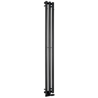 PILON otopné těleso 196x1800mm, se třemi háčky pro ručník, černá mat
