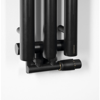 PILON otopné těleso 196x1800mm, se třemi háčky pro ručník, černá mat