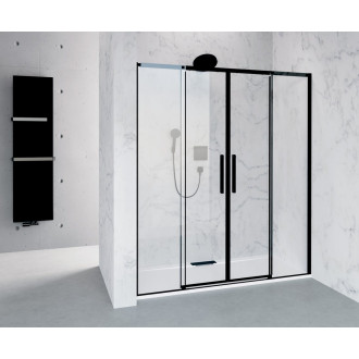 ALTIS BLACK posuvné dveře 1670-1710mm, výška 2000mm, čiré sklo