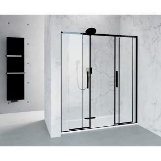 ALTIS BLACK posuvné dveře 1770-1810mm, výška 2000mm, čiré sklo