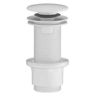 Umyvadlová výpust 5/4“, click-clack, velká zátka, 10-80mm, ABS/bílá mat CV1132WM 59346