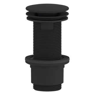 Umyvadlová výpust 5/4“, neuzavíratelná, velká zátka, 10-80mm, ABS/černá mat CV1232B 59351
