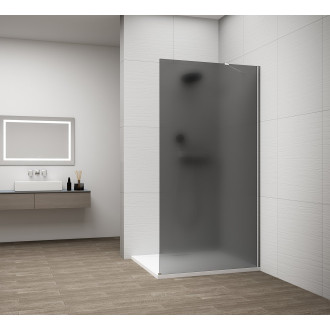 ESCA CHROME sprchová zástěna k instalaci ke stěně, kouřové matné sklo, 800 mm ES1480-01