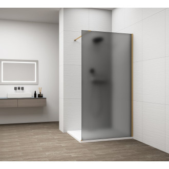 ESCA GOLD MATT jednodílná sprchová zástěna ke stěně, kouřové matné sklo, 1100 mm ES1411-04