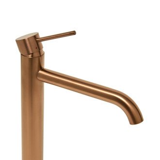 Vysoká umyvadlová baterie SAT Aurum bez výpusti broušená rose gold SATBAUR285BRG