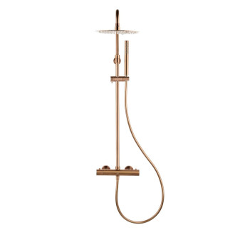 Sprchový systém SAT Aurum s termostatickou baterií broušený rose gold SATSSTKAURBRG