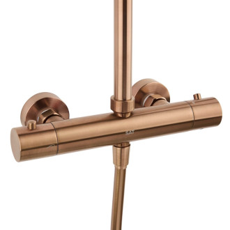 Sprchový systém SAT Aurum s termostatickou baterií broušený rose gold SATSSTKAURBRG
