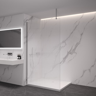 CERANO Sprchová zástěna Walk-in Onyx Top Cube L/P  chrom, rýhované sklo 140x200