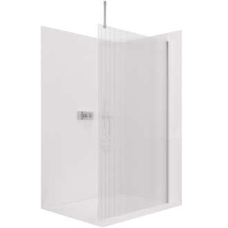 CERANO Sprchová zástěna Walk-in Onyx Top Cube L/P  chrom, rýhované sklo 140x200