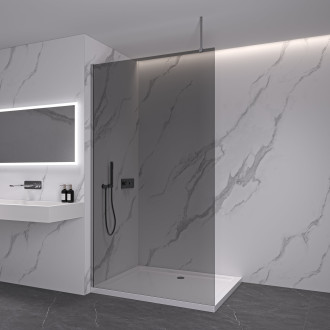 CERANO Sprchová zástěna Walk-in Onyx Top L/P chrom, grafitové sklo 160x200