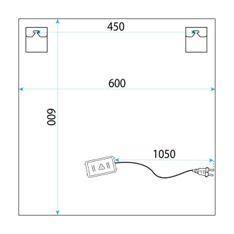 Rea Zrcadlo LED 60x60 YH-BL-12 HOM-01513