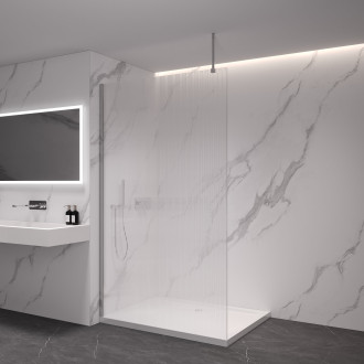CERANO Sprchová zástěna Walk-in Onyx Top L/P chrom, rýhované sklo 160x200
