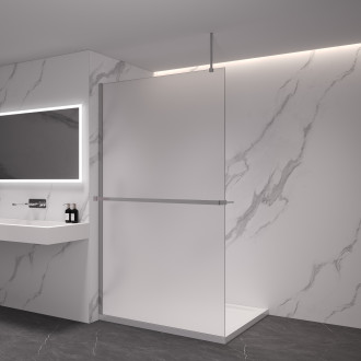 CERANO Sprchová zástěna Walk-in Onyx Top L/P +držák chrom, mléčné sklo 150x200