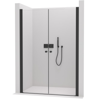 CERANO Sprchové 2-křídlové dveře Antelo L/P černá matná, transp.sklo 200x190cm CER-440414