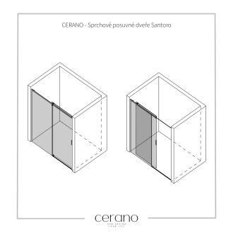 CERANO Sprchové posuvné dveře Santoro L/P chrom, transparentní sklo 120x195 cm CER-424936