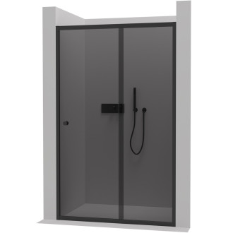 CERANO Sprchové posuvné dveře Varone L/P černá matná, grafitové sklo 130x195 cm CER-429535
