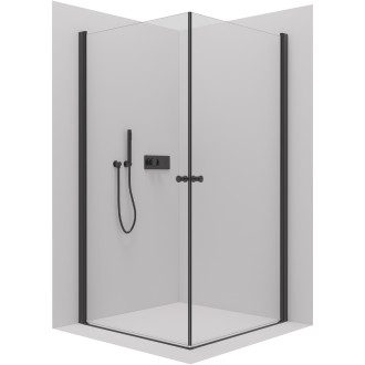 CERANO Sprchový kout Antelo Duo L/P černá mat, transparent sklo 110x110 křídlový