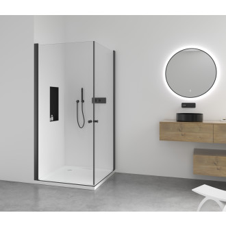 CERANO Sprchový kout Antelo Duo L/P černá mat, transparent sklo 110x110 křídlový