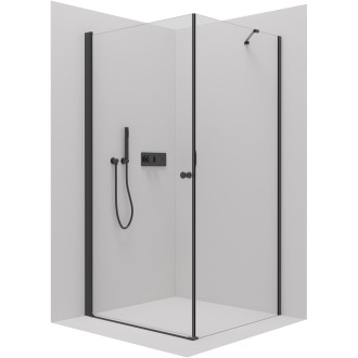 CERANO Sprchový kout Antelo L/P černá mat, transparent sklo 110x90 křídlový