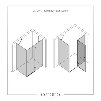 CERANO Sprchový kout Marino L/P chrom, transparentní sklo 120x80 cm křídlový CER-422835