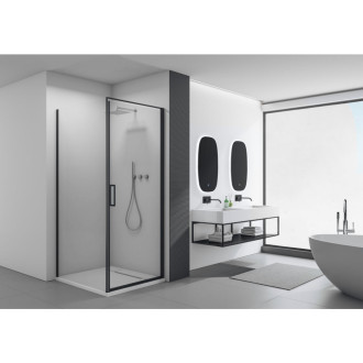 CERANO Sprchový kout Porte L/P černá matná, transp.sklo 100x80cm křídlový CER-413588