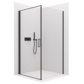 CERANO Sprchový kout Porte L/P černá matná, transp.sklo 100x80cm křídlový CER-413588