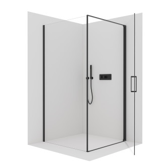 CERANO Sprchový kout Porte L/P černá matná, transp.sklo 100x80cm křídlový CER-413588