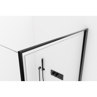 CERANO Sprchový kout Porte L/P černá matná, transp.sklo 100x80cm křídlový CER-413588