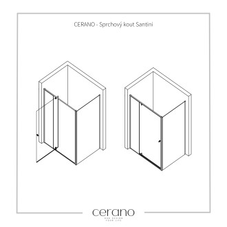 CERANO Sprchový kout Santini L/P chrom, transparentní sklo 120x90 cm křídlový CER-426238
