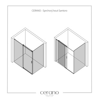 CERANO Sprchový kout Santoro L/P černá matná, transp.sklo 120x80 cm posuvný CER-431497