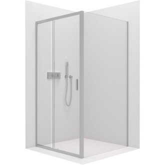 CERANO Sprchový kout Varone LINE L/P chrom, transparent sklo 100x80 posuvný