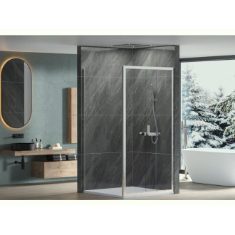 CERANO Sprchový kout Varone LINE L/P chrom, transparent sklo 130x90 posuvný