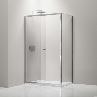 CERANO Sprchový kout Varone L/P chrom, transparentní sklo 140x80cm posuvný CER-DY505-14080
