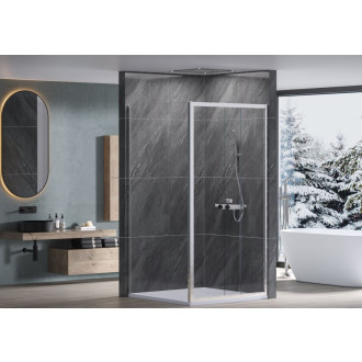 CERANO Sprchový kout Varone L/P chrom, transparentní sklo 140x80cm posuvný CER-DY505-14080