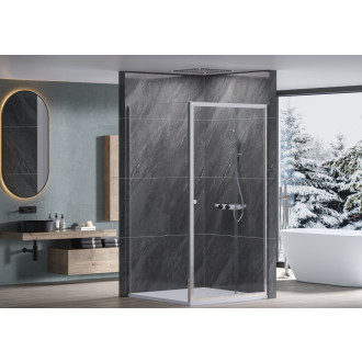 CERANO Sprchový kout Varone L/P chrom, transparentní sklo 140x80cm posuvný CER-DY505-14080