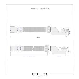 CERANO Vanový sifon - 95 cm CER-479167