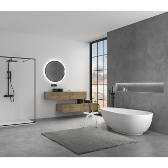 CERANO Volně stojící vana z litého mramoru Aura bílá matná 180x90 cm CER-VELA1050W