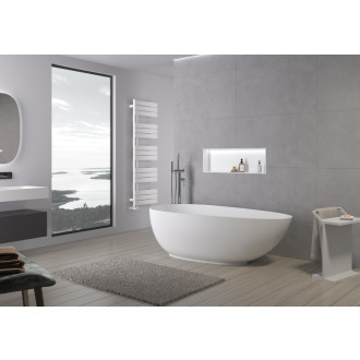 CERANO Volně stojící vana z litého mramoru Aura bílá matná 180x90 cm CER-VELA1050W