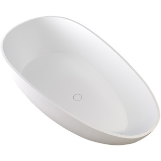 CERANO Volně stojící vana z litého mramoru Aura bílá matná 180x90 cm CER-VELA1050W