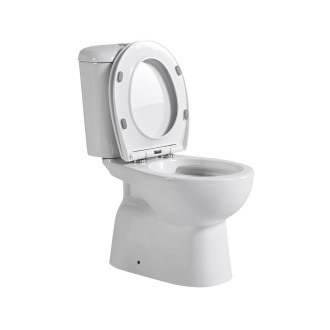 CERANO WC kombi Favo, Rimless + sedátko spodní odpad bílá lesklá 37,5x63 cm CER-428437