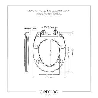 CERANO WC sedátko se zpomal.mechan.Tavoleta bílá lesklá UF 37,2x5,2x44,6cm CER-414803