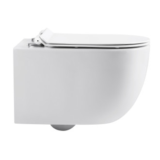 CERANO Závěsná WC mísa Felci, Rimless + UF sedátko bílá lesklá 36x52,5 cm CER-417377