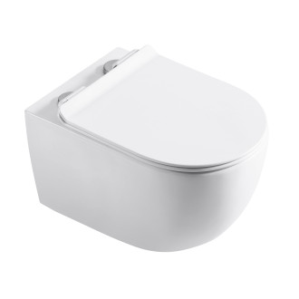 CERANO Závěsná WC mísa Felci, Rimless + UF sedátko bílá lesklá 36x52,5 cm CER-417377