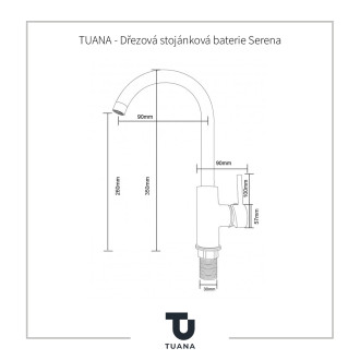 TUANA Dřezová stojánková baterie Serena chrom TU-428365