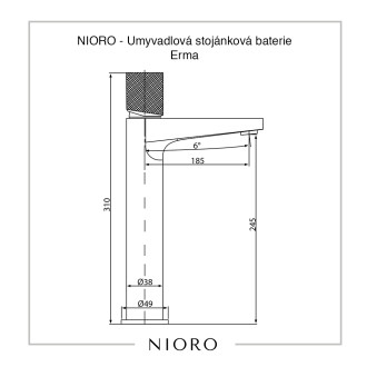 CERANO Umyvadlová stojánková baterie Erma vysoká černá matná CER-423592