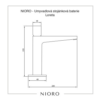CERANO Umyvadlová stojánková baterie Loreta nízká černá matná CER-423538