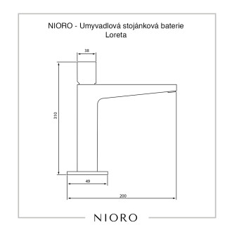 CERANO Umyvadlová stojánková baterie Loreta vysoká černá matná CER-423574