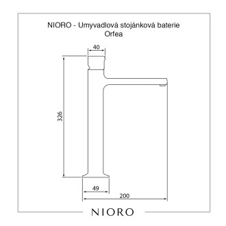 CERANO Umyvadlová stojánková baterie Orfea vysoká černá matná CER-423529