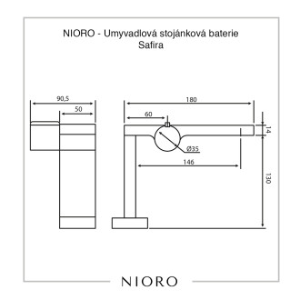 CERANO Umyvadlová stojánková baterie Safira nízká chrom CER-423595