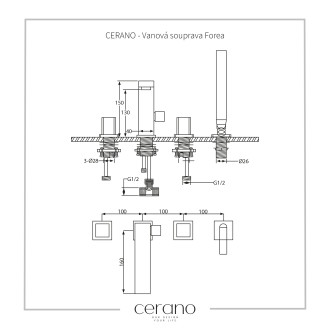 CERANO Vanová stojánková souprava Forea chrom CER-424336